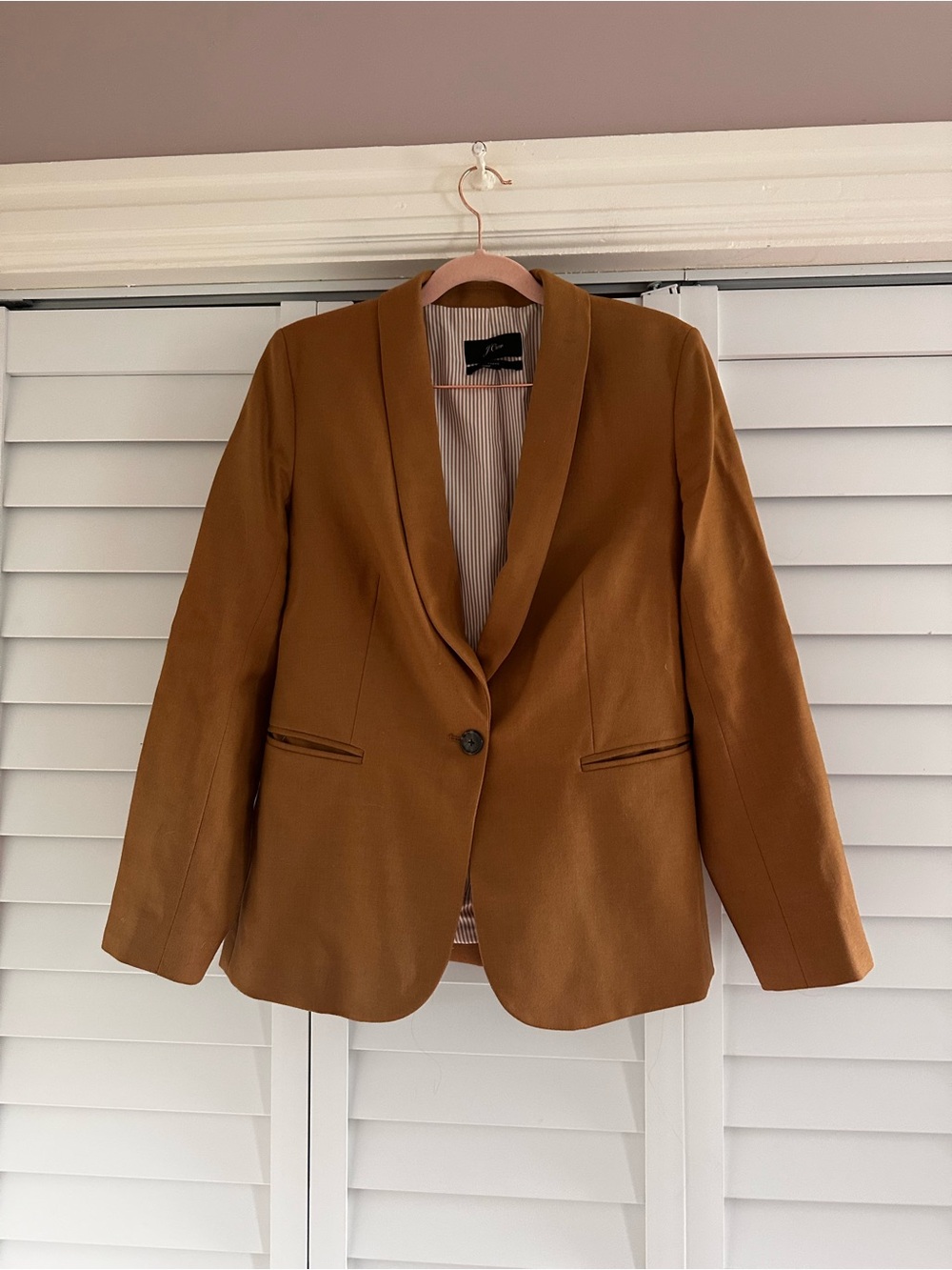J. Crew Parke Blazer Caramel Camel Single-Button Wool